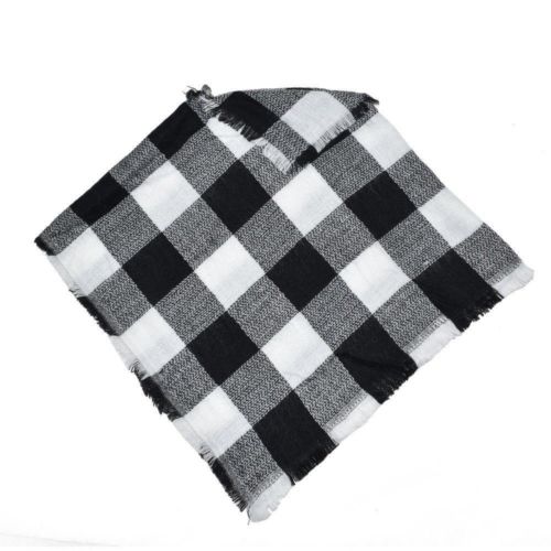 Veste à carreaux en laine pour enfant en bas âge, écharpe chaude, 3-5T: Black