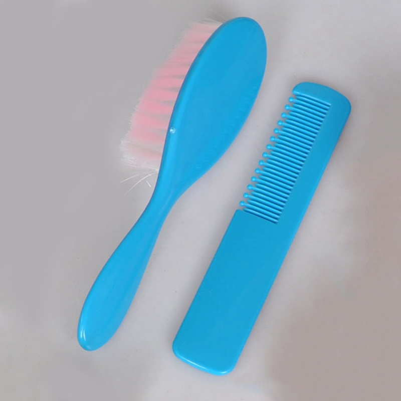 2pcs/SSet Cute Baby Boy Girl Kids Gentle Soft Hair Brush Comb Set Newborn: BL