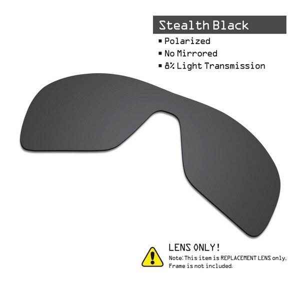 SmartVLT Polarized Replacement Lenses for Oakley Turbine Rotor Sunglasses - Multiple Options: Stealth Black