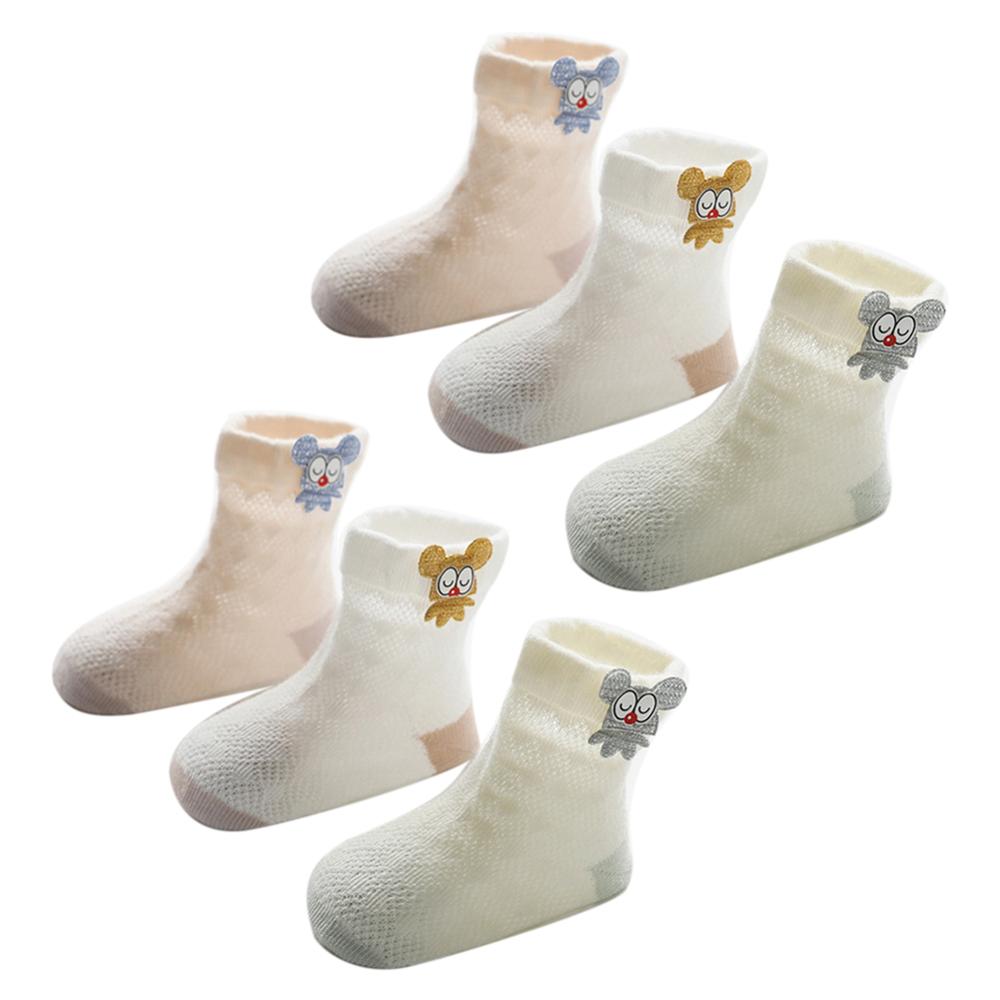 Sokken Baby Dier Cartoon Baby Jongens Meisjes Sokken Mesh Midden Buis Vloer Sokken Ademend Warme Comfortabele Antislip 3pairs: Mouse / 24M