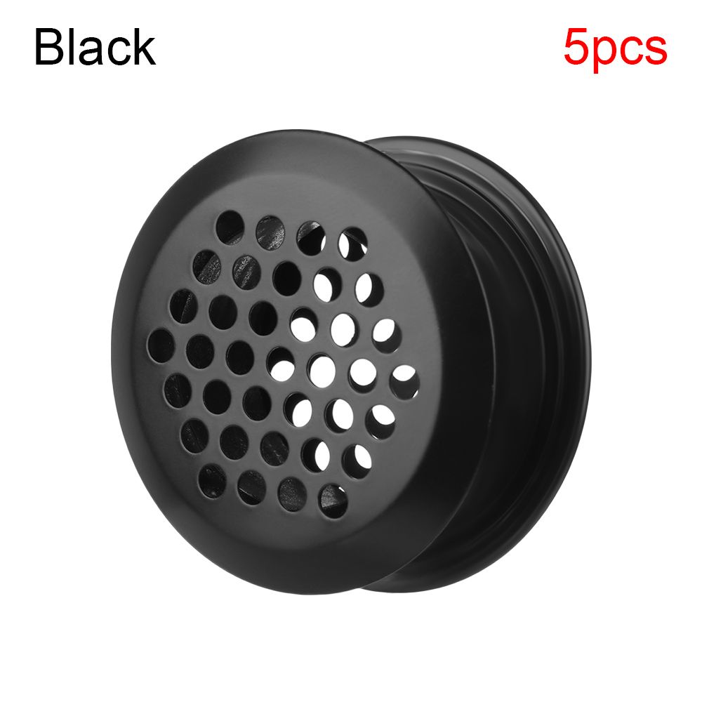 5Pcs Shoe Cabinet Ventilation Cover Wardrobe Double Sided Mesh Vent Hole Furniture Grilles Air Vent Cover Home Daily Accessories: black