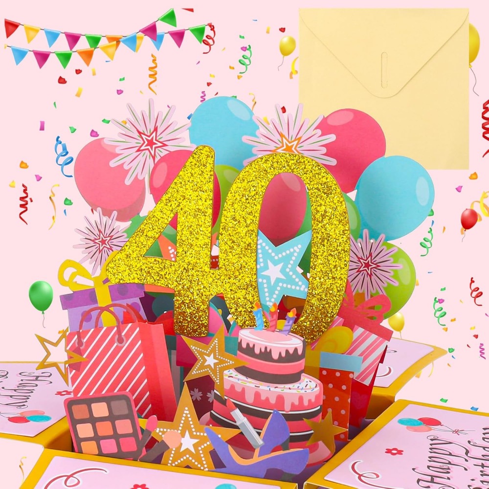 Happy Birthday Greeting Card With Envelope 3D Box 18th/30th/40th50th/60th Years Old Birthday Wishes Message Card Party