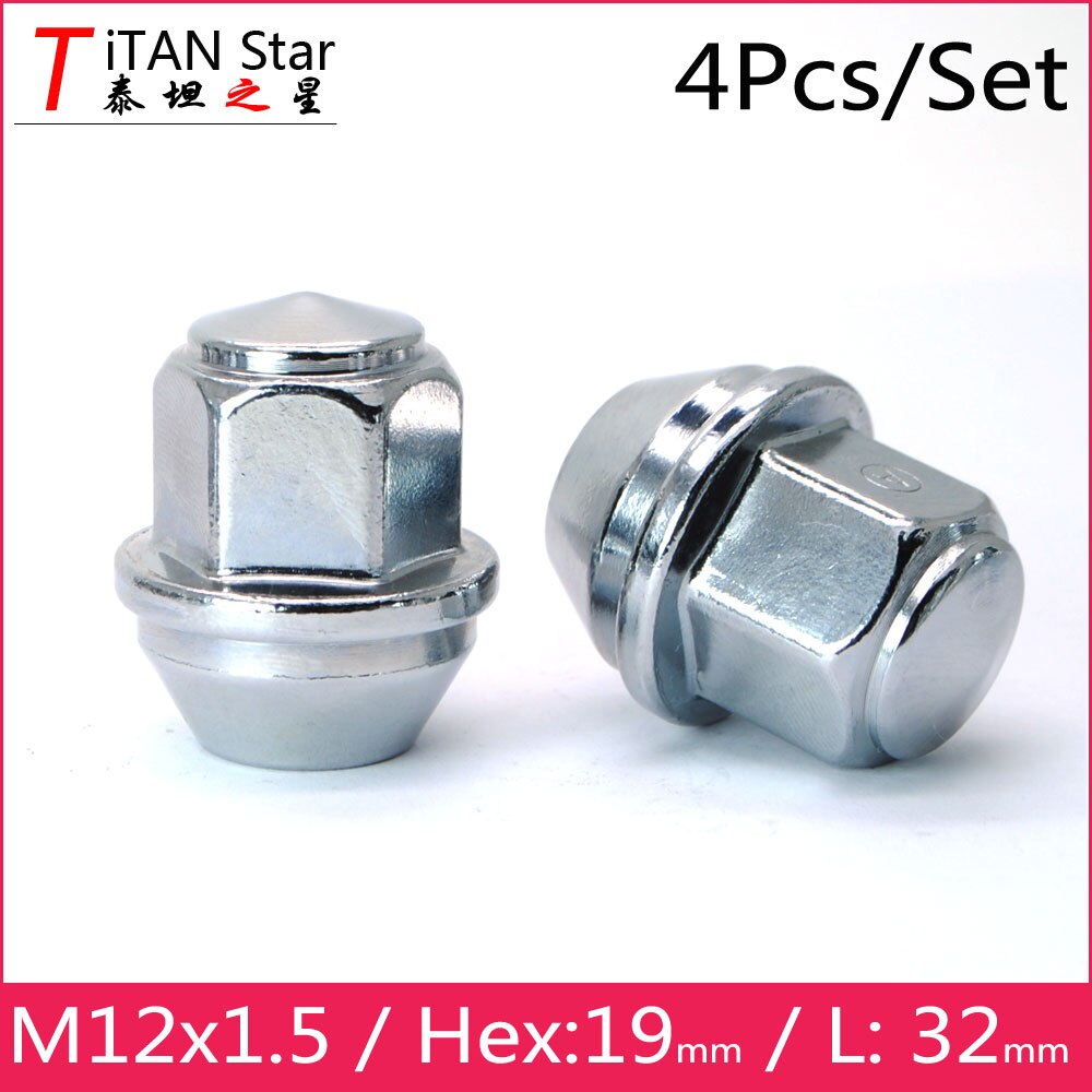 4 st  m12 x 1.5 oem oe lager fabriksfälgar fälgar ekollmuttrar 1.5 för ford focus fusion ecosport escape ranger lincoln mkz mkc: Silver (nft -2)