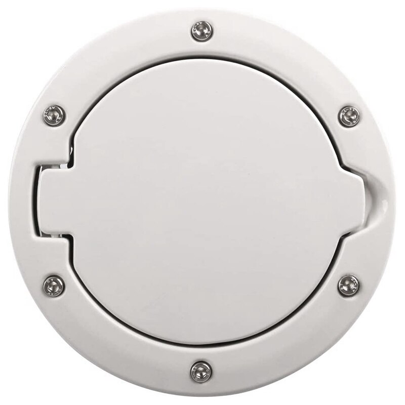 Gas Cap Cover White JK Fuel Door Gas Cover for Jeep Wrangler JK 2-Door 4-Door Sahara 2007