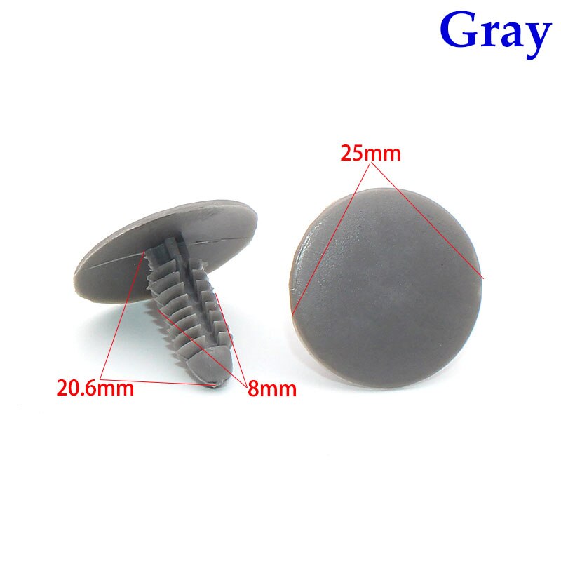 50 Uds. 7mm Agujero Plástico Remache Beige Gris Grapa Negra Vehículo Universal Auto Grapas para Buick Regal Coche Techo Maletero Push Retenedor Clip de Retención