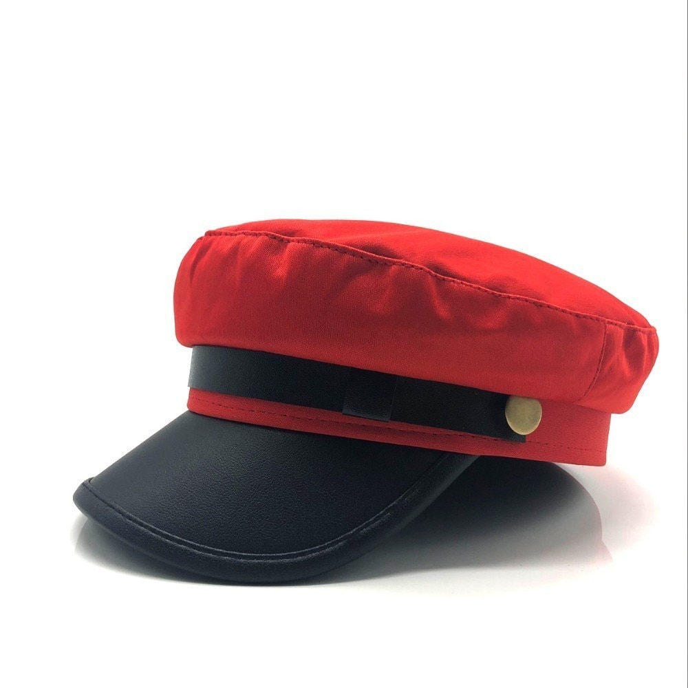 Unisex sort rød flad navy hat kasket kvinder mænd baretter street style baret caps brand hatte avis cap