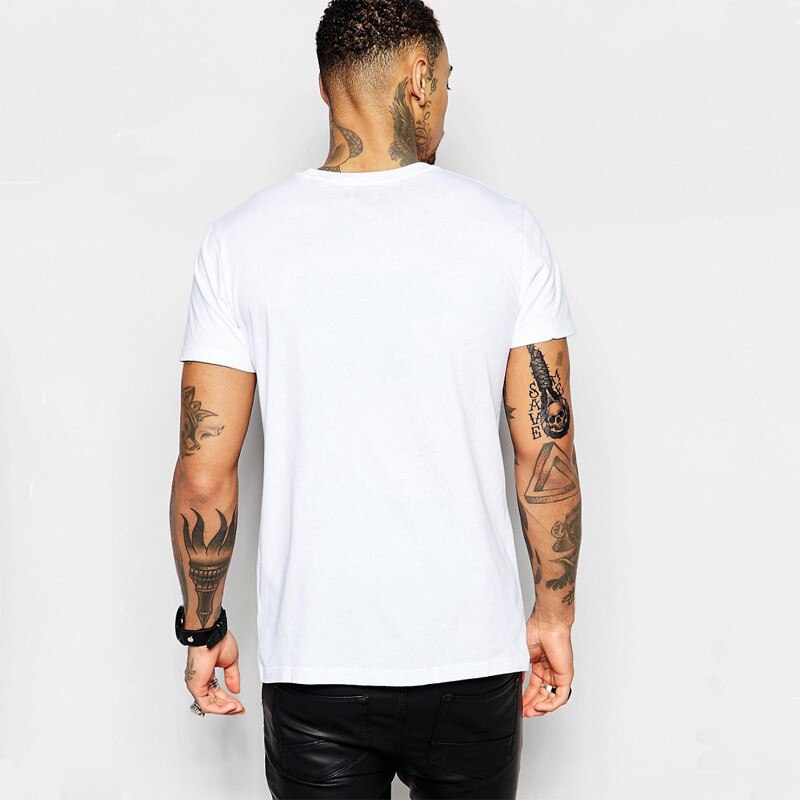 men's casual simple white T-shirt Equipment disc printing cool summer tops