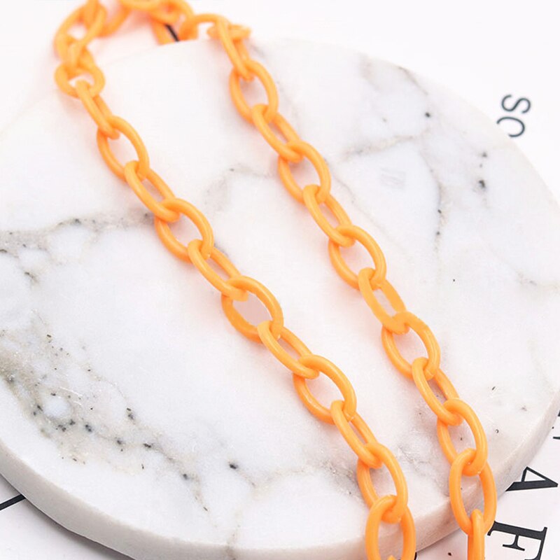 DoreenBeads Bunte Kunststoff Geschlossen Gelötet Link Kabel Kette Oval DIY Herstellung Von Schmuck Erkenntnisse 13x8mm, 42cm Lang, 2 PCs: Orange