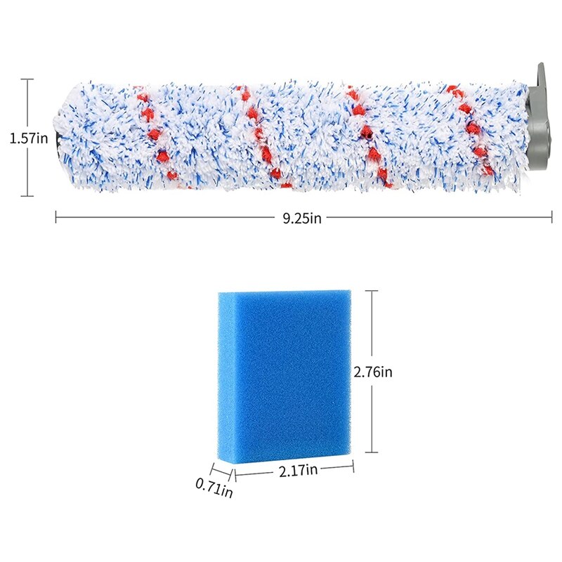 Rouleau de remplacement pour aspirateur sans fil Tineco IFloor, 2 paquets de brosse à rouleau, 4 mousses pré-filtrantes
