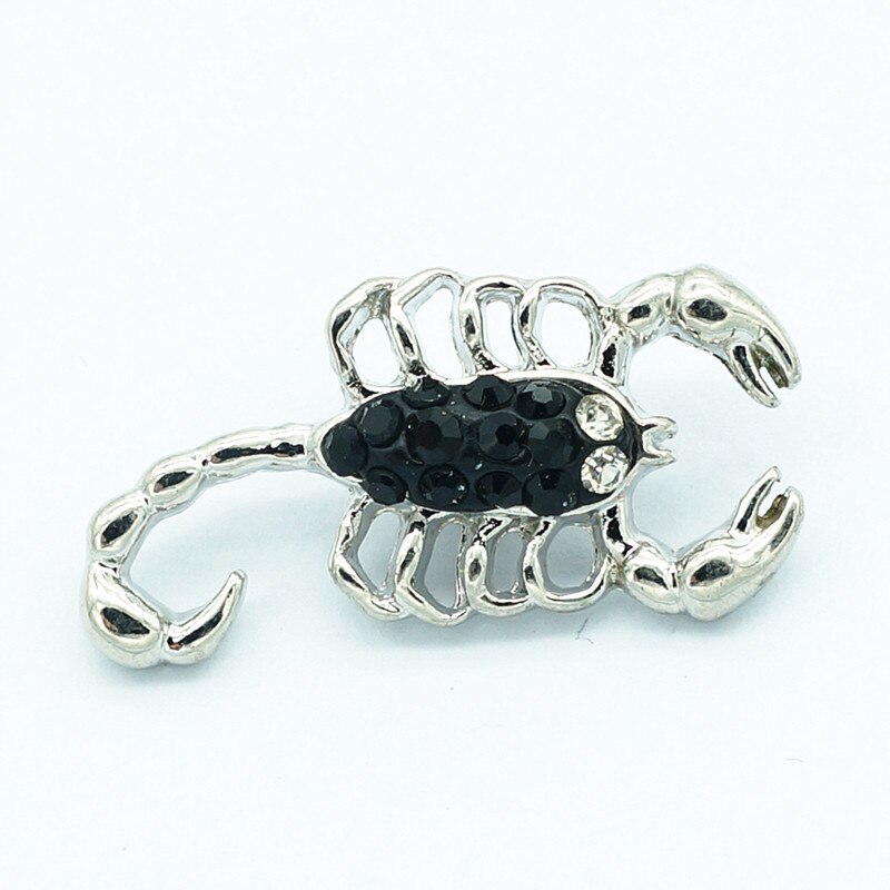 beauty Rhinestone&Clay manual colorful Scorpion 18MM snap buttons fit snap bracelet snap jewelry KZ2141: A