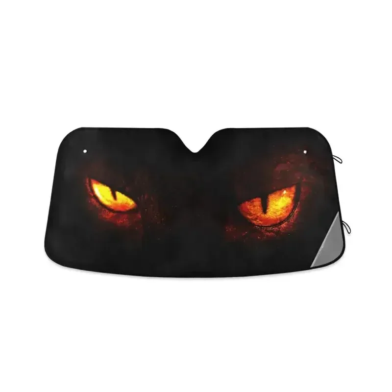 Parasol con estampado divertido para coche, Protector Interior, Reflector de calor, parasol para parabrisas: Naranja