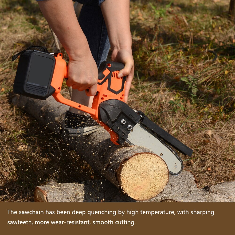 Portable 8inch Guide Plate Electric Chain Saw Pruning Saw Small Wood Spliting Chainsaw One-handed Woodworking Tool for Garden