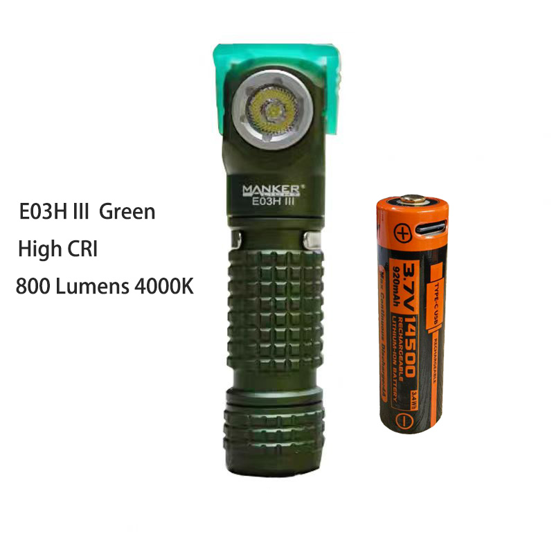 Manker E03H III 1200 lumen 14500 / AA-koplamp: WHITE