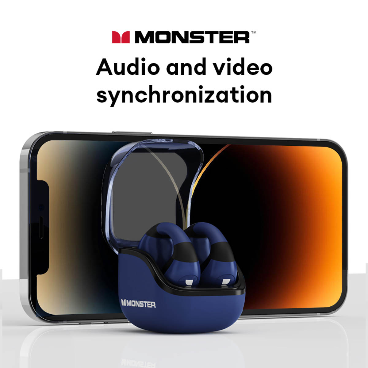 Monster XKT29 Wireless Bluetooth 5.4 Earphones Ear Clip Earbuds HiFi Music Touch Headphones Gaming Noise Reduction With Mic