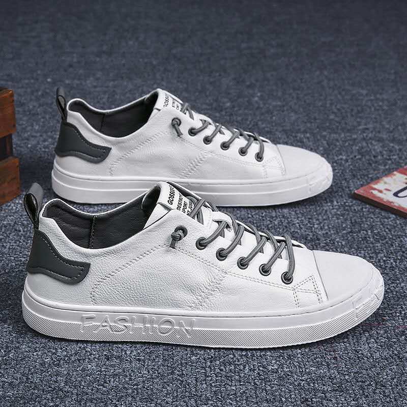Spring Trendy Sport Shoes For Teens Boys School Sneakers White Leisure Footwear Man Flats Men's Vulcanzied Shoes: Gray / 10