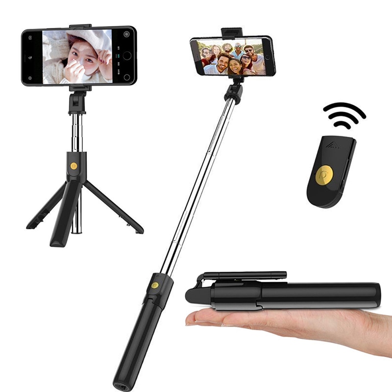Voor Bluetooth 3 In 1 Selfie Stok Statief voor Iphone 8 7 X Mini Opvouwbare Palo Selfi Para Movil Selfiestick monopod Pau De Selfie