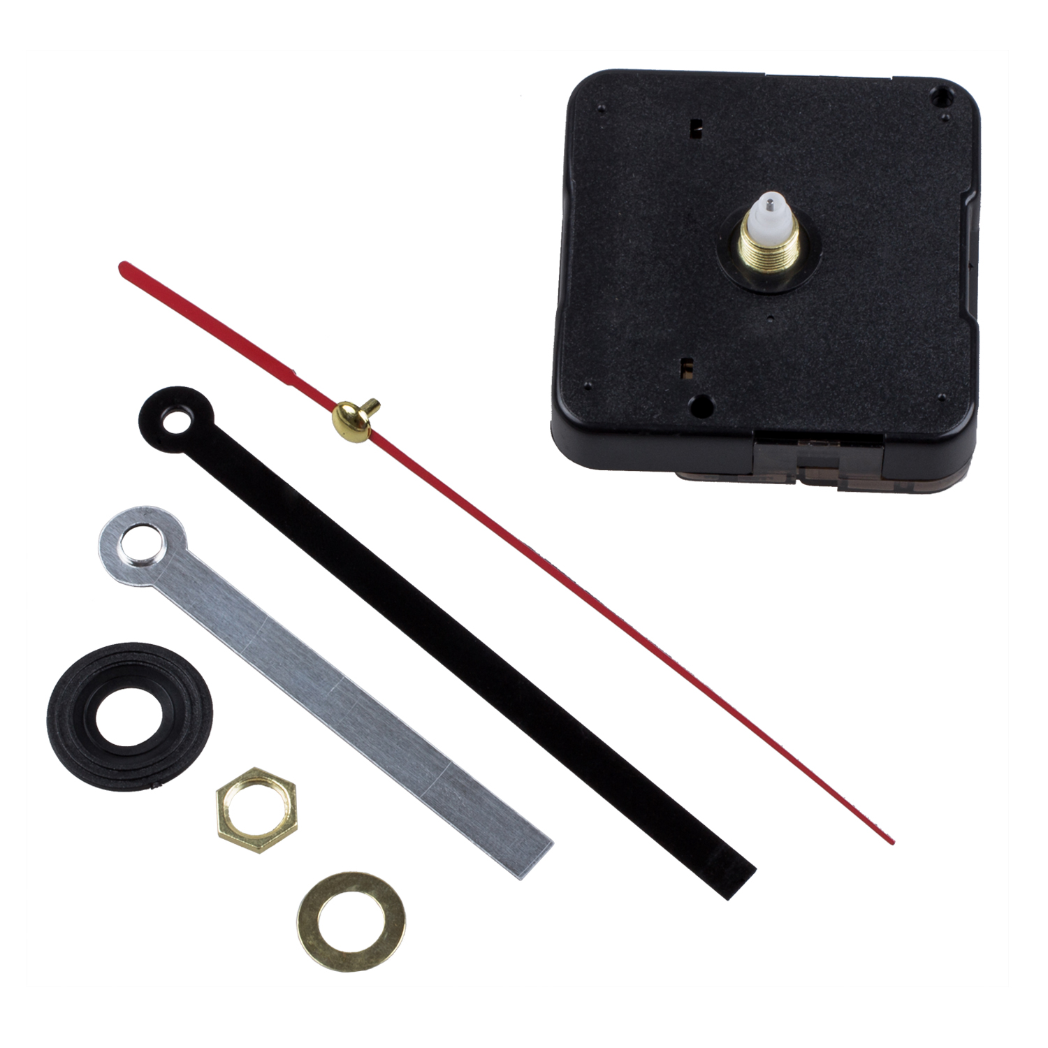 Quartz Clock Movement Mechanism DIY Repair Parts Black + Hands