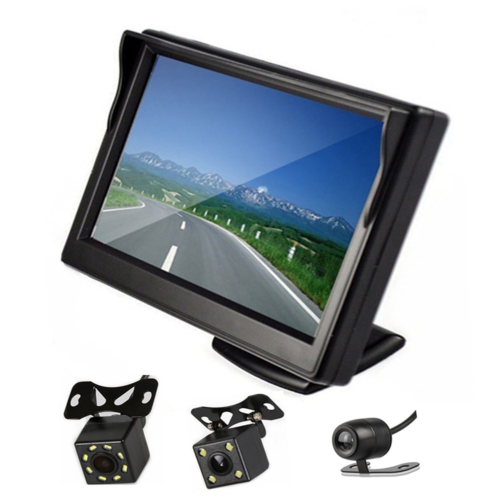 Auto Monitor 5 inch Scherm HD800 * 480 Reverse parkeerhulp met 2 av-ingang, achteruitrijcamera optioneel