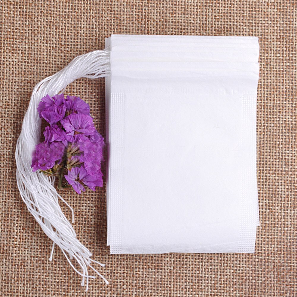 100 pcs Empty Teabags String Heat Seal Filter Paper Herb Loose Tea Bag