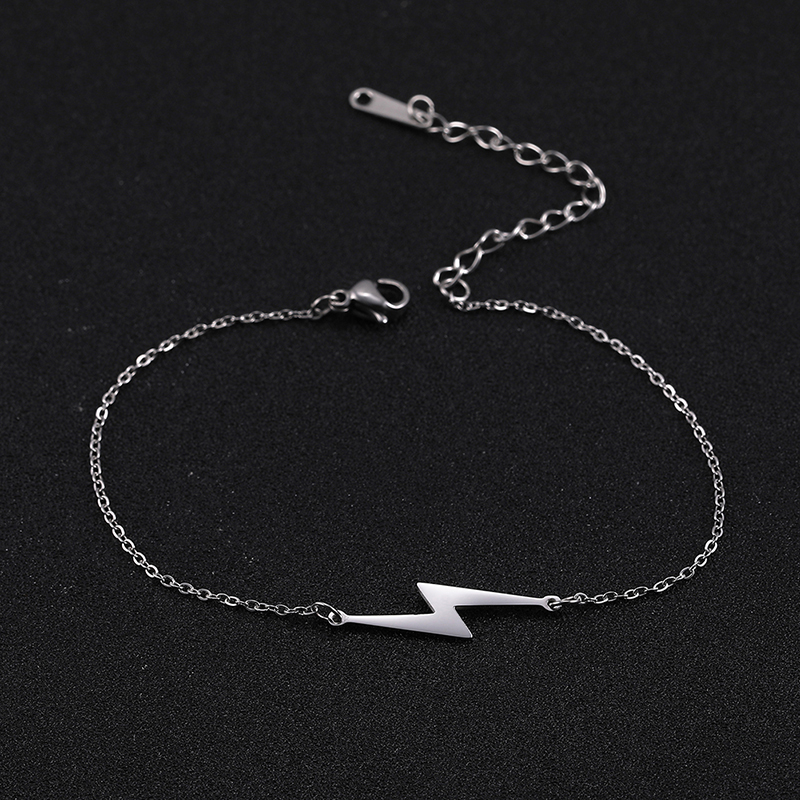 Pulseras simples de acero inoxidable para mujer, pulsera con colgante de brújula de rayo, joyería de lujo, pulsera de con dijes,