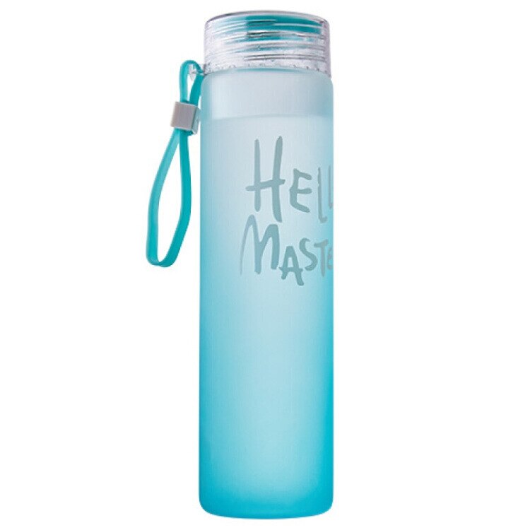 500ml gradient farverige glas frostede farverige kop vandflasker drikke med reb gennemsigtige sportsvandflasker flaske bpa gratis