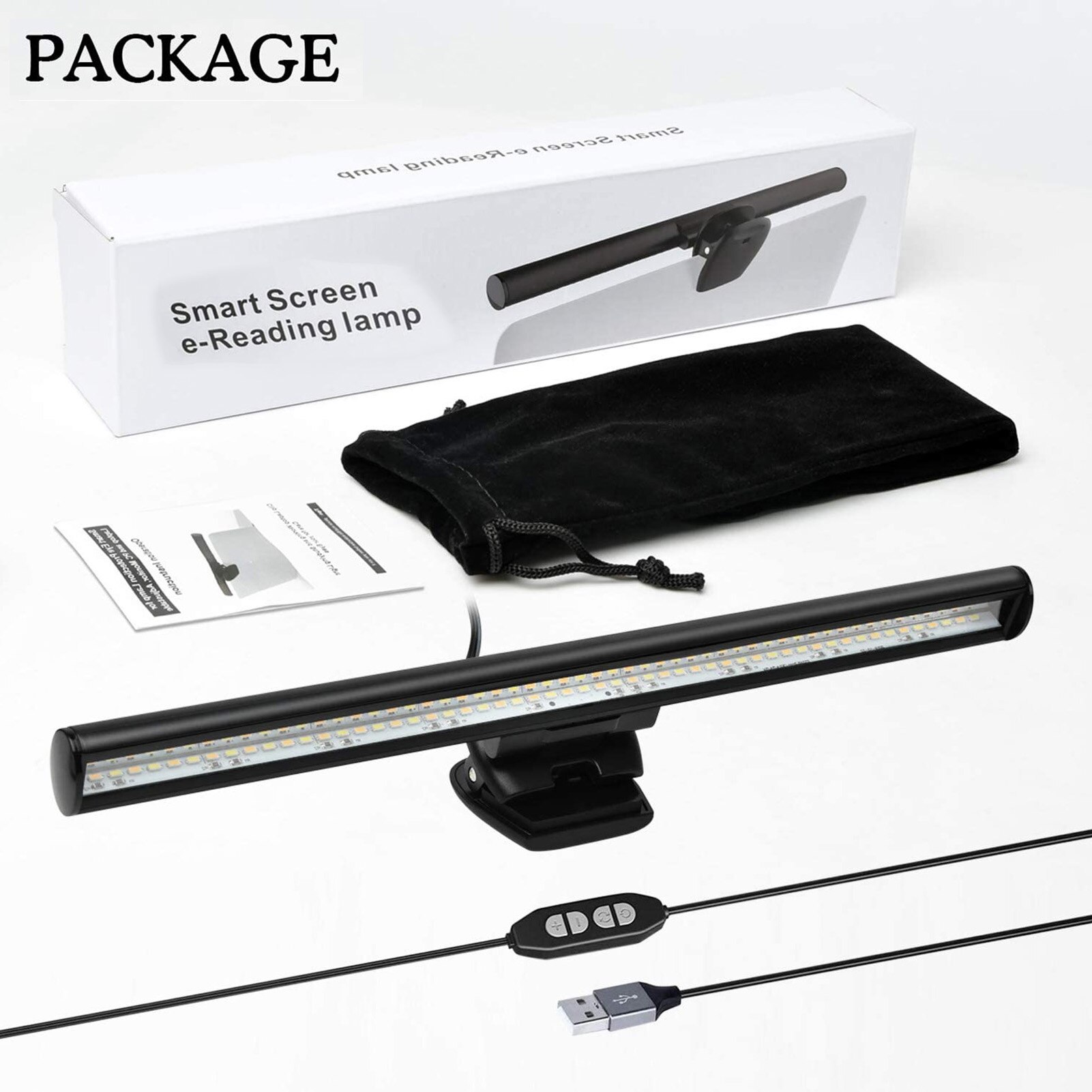 Viugreum USB Desk Lamps LED Light Dimmable Monitor Laptop Screen Light Bar LED Desktop Table Lamp Eye Protection Reading Lamp