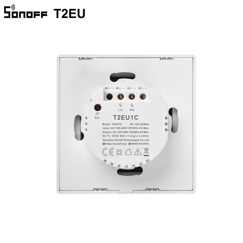 SONOFF T2EU TX inteligente Wifi pared Interruptor táctil con frontera casa inteligente 1/2/3/banda 433 RF /Control de voz/aplicación/táctil funciona con Alexa