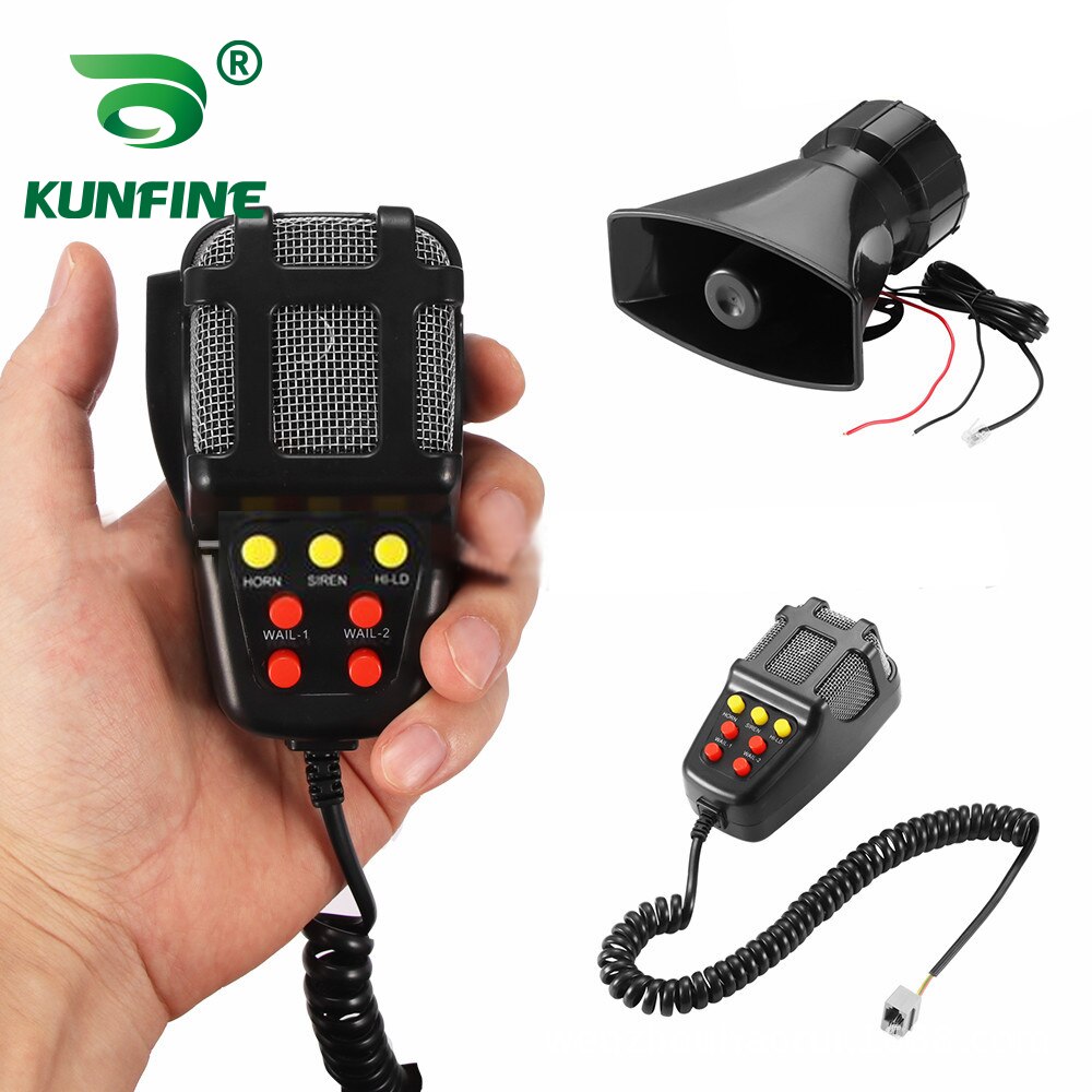 KUNFINE-bocina de 12V y 100W para coche, con 7 bocinas de sonido para motocicleta, alarma de camión, silbato de policía con altavoz