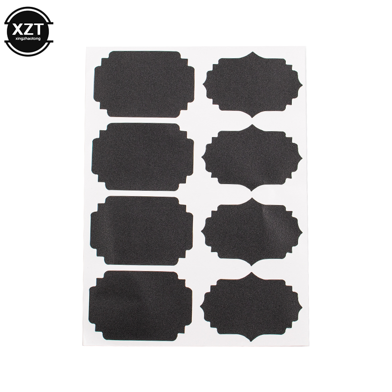 Juego de pegatinas para pizarra artesanal, organizador de tarros de cocina, etiquetas de vidrio, tiza para ventanas, pizarra adhesiva, tablero negro, 8 Uds.
