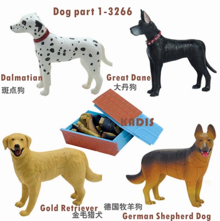 Mooie dier puzzels 4 stks 3D hond puzzel 3266-1 plastic dier speelgoed 3d puzzel educatief speelgoed