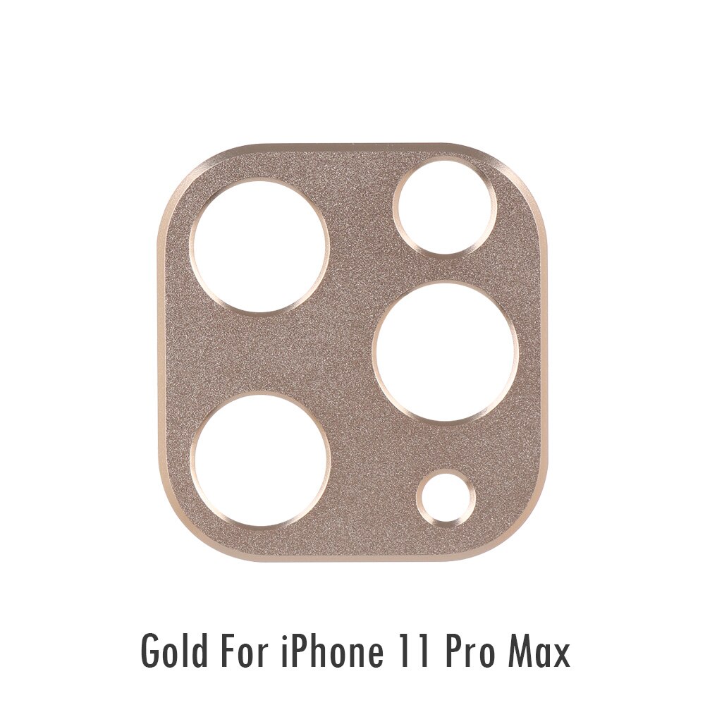 Metal Frame + Tempered Glass Lens Screen Protector For iPhone 11 Pro Max Aluminum Alloy Sheet 3D Back Full Cover Anti-Fingerprin: Gold For 11 Pro Max