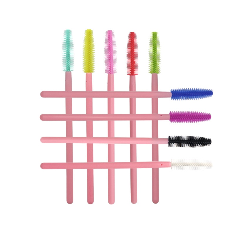 50 pcs Disposable Silicone Eyelash Brush Mascara Wands Eye Lashes Comb Extension Tool Beauty women Makeup Tool