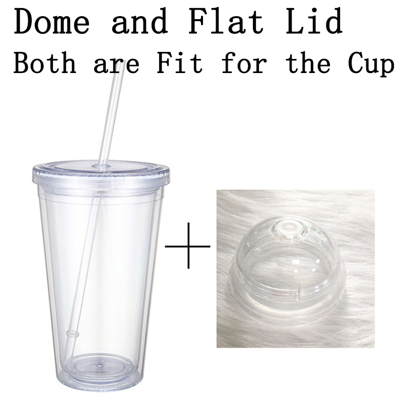 20oz vandflaske mælketumblere dobbelt væg plastik klar kop med låg halm til børn drinkware kopper: Plastikbæger b