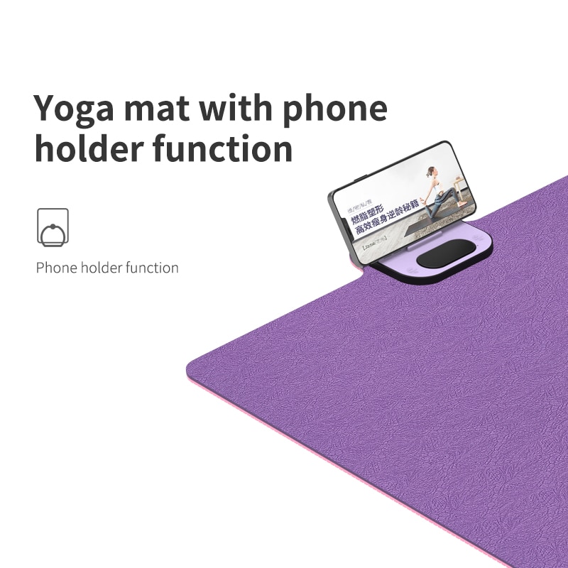 Hoco Yoga Timing Met Telefoon Houder Geen-Slip Tpe Sport Gym Mat Fitness 185X61Cm home Fitness Smaakloos Pads – Grandado