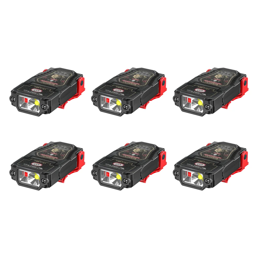 1-10 stk. mini-sensor-led-pandelampe med hat og kasketklemme, genopladelig pandelampe, vandtæt lommelygte til camping og fiskeri: Hvid
