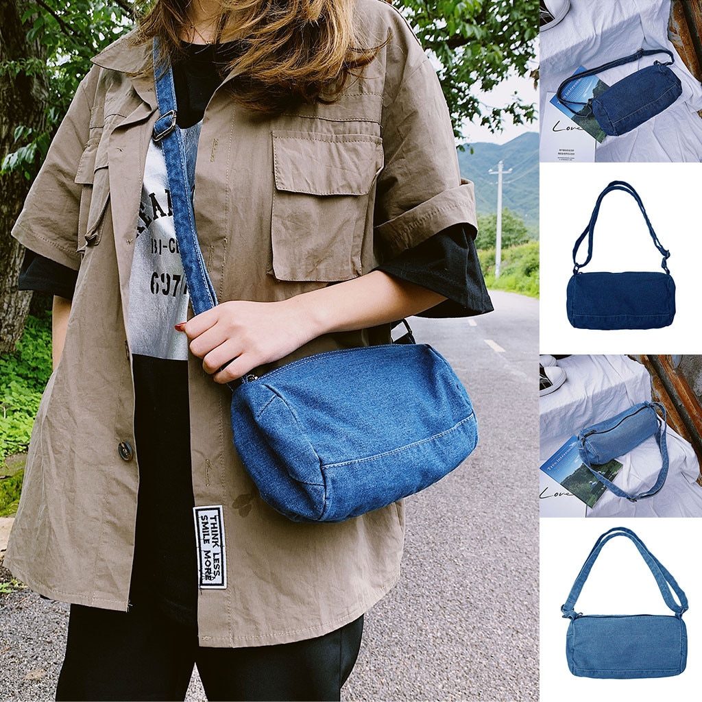 Frauen Handtaschen Messenger Leinwand Modische Denim Jean Kunst Einkaufen Mummy Schulter Messenger Blues Umhängetasche Totes #20