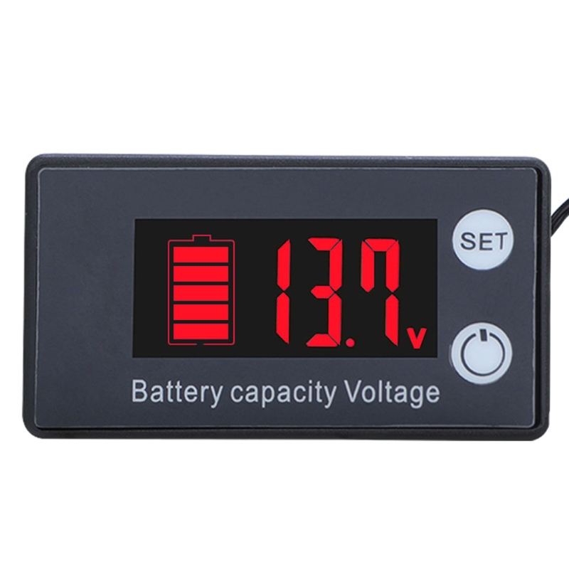 Battery Charge Level Indicator DC 7-70V Lithium Battery Capacity Meter Voltmeter: Red