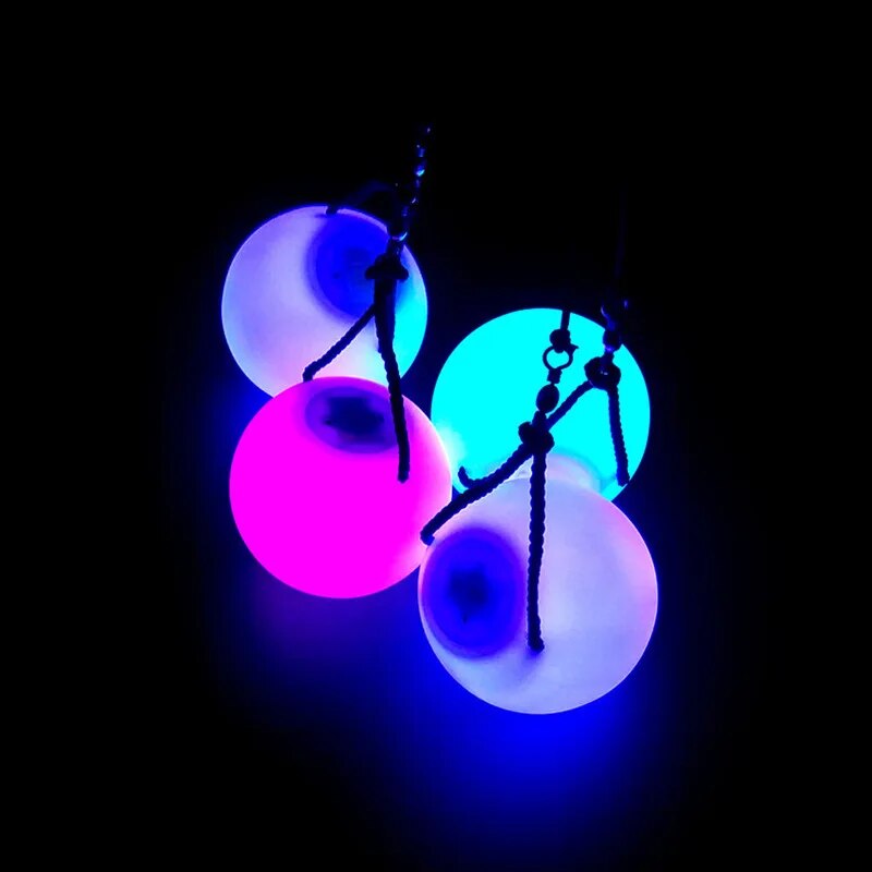 Led färgglad lysande boll gunga blixtboll dans fitness träningsboll halloween jul barnboll ljusleksaker