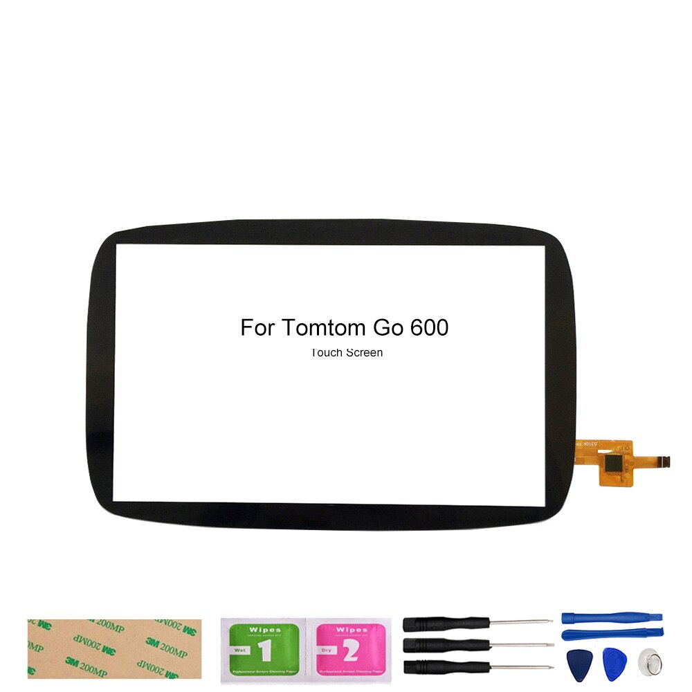 GPS Touch Screen Panel Glass For Tomtom GO 600 GO 6000 GPS Repair Replacement Part Touch Screen Digitizer Panel Sensor Adhesive: Black With Tools