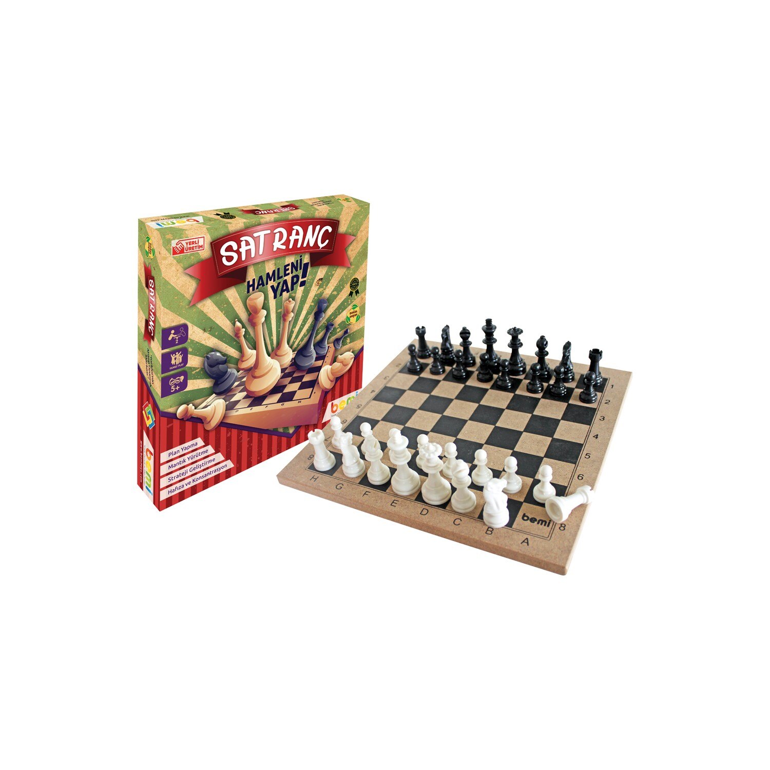 Bemi Wood Chess Gold