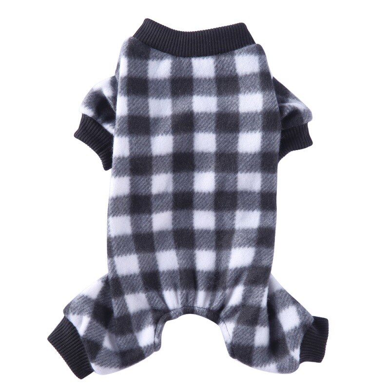 Pyjama d'hiver pour chien, combinaison pour Chihuahua, carlin, Costume de chiot, vêtements à carreaux pour animaux de compagnie: B / L