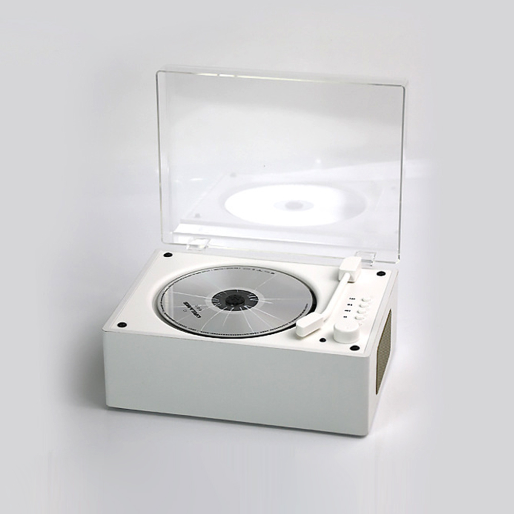 1Pc Vintage Bluetooth 5.0 Leather CD Player Two-way Built-in Speaker Portable Rechargeable CD Music Player USB Lossless Player