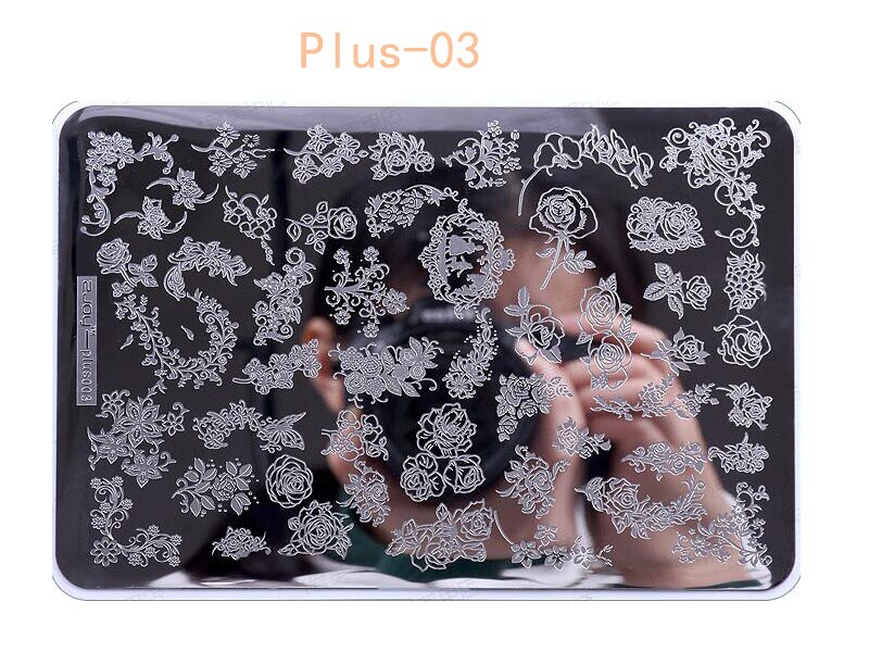 Plantilla grande ZJOY-PLUS 1 hoja 14,5*9,5 cm Dream Catch plantilla Nail Art polaco estampado placas 3D Stencil para uñas sello