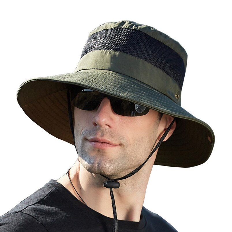 Men and Women Mesh Breathable Fisherman Cap Casual Solid Color Bucket Hat Panama Caps Summer Sun Hat Motorcycle Hat Climbing Hat