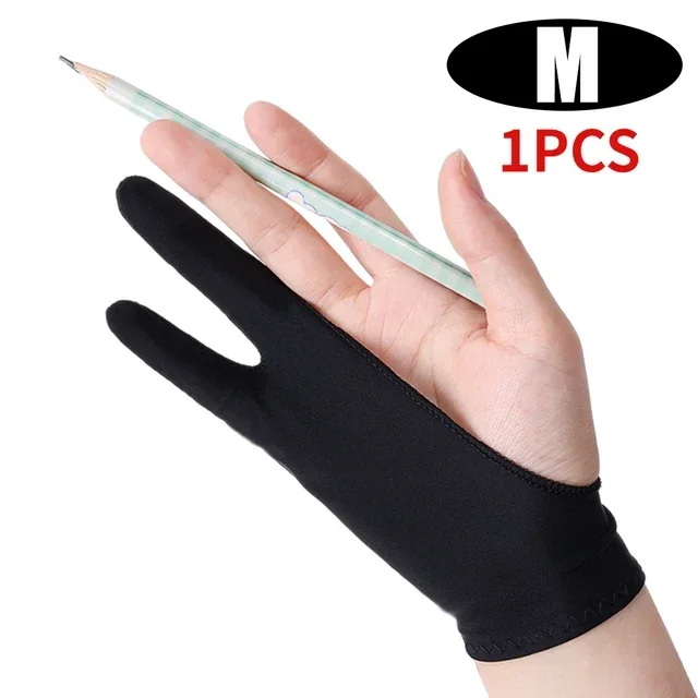Zeichenhandschuh, Handflächenabweisung, Zwei-Finger-Handschuhe für Apfel IPad, kapazitives Tablette, Bildschirm, Künstler, Rechts-/Linkshand-Grafiktablett: Grün