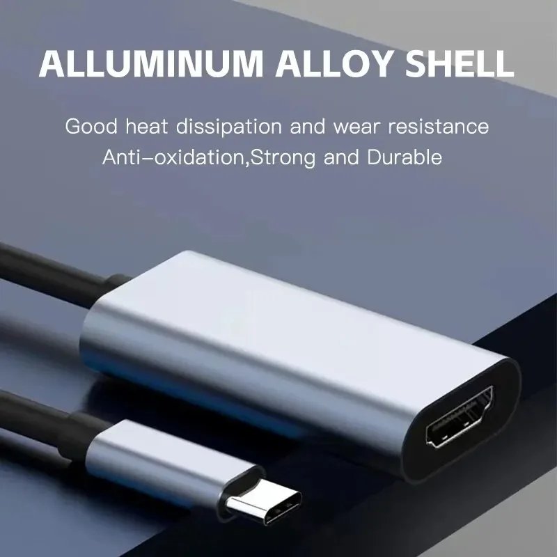 USB3.1 TYP C auf HDMI-kompatibler 4K-Adapter, USB-C-Stecker auf HDTV-Buchse, Konverterkabel für Laptop, Tablet, TV, MacBook