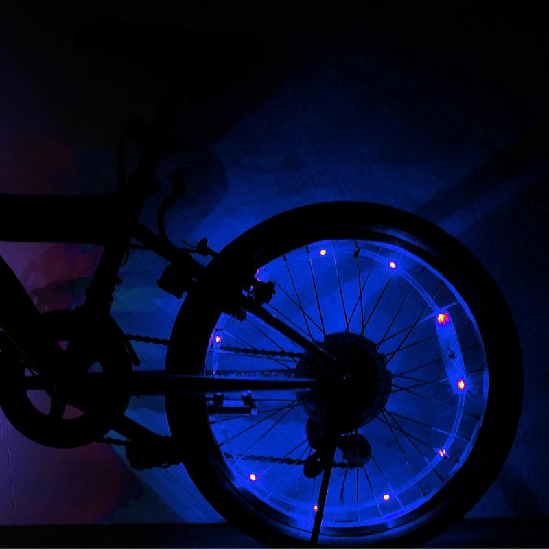 Fietsen Oplaadbare Fietsaccessoires Fiets Wiel Led Verlichting Waterdicht Fiets Lichtmetalen Fietswiel Spaken Lichten: blue