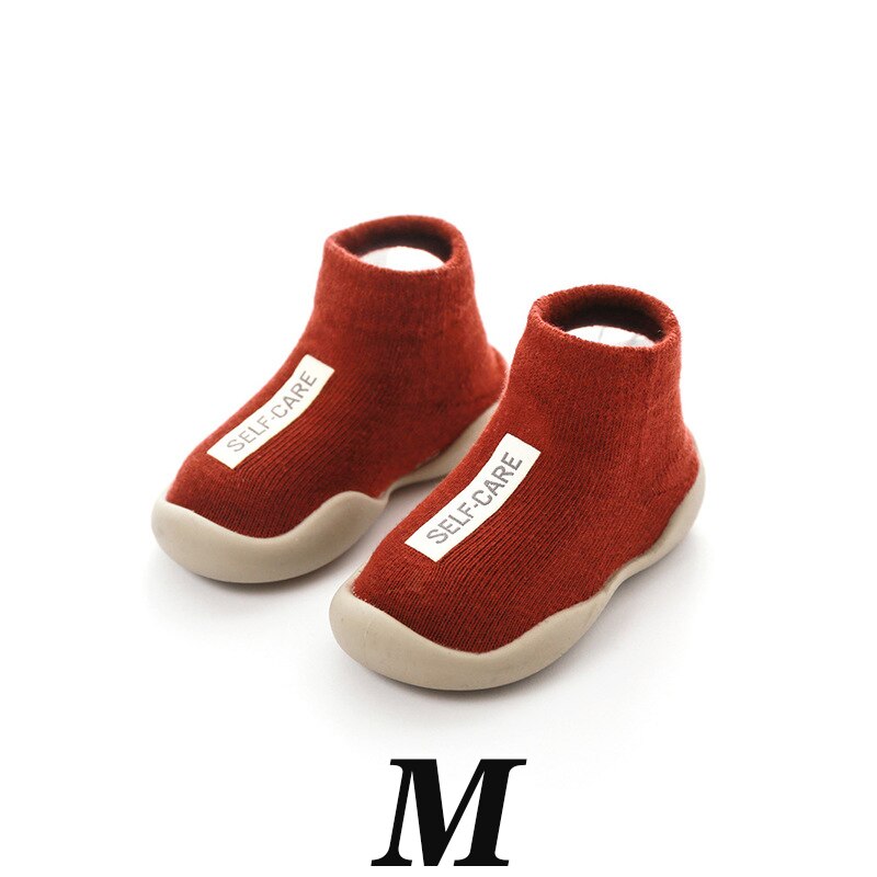 Medoboo Baby antislip Vloer Sokken Kinderen Katoenen Sokken Peuter Rubber Schoenen Printing Kids Korte Buis Sokken Voor Meisjes jongens 20: ME0111-redM