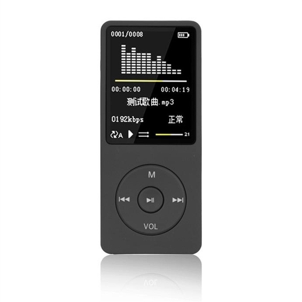 70 Hours Playback MP3 MP4 player Lossless Music Player FM Recorder TF Card Up to 128GB Music Players Built In Microphone J80: Black