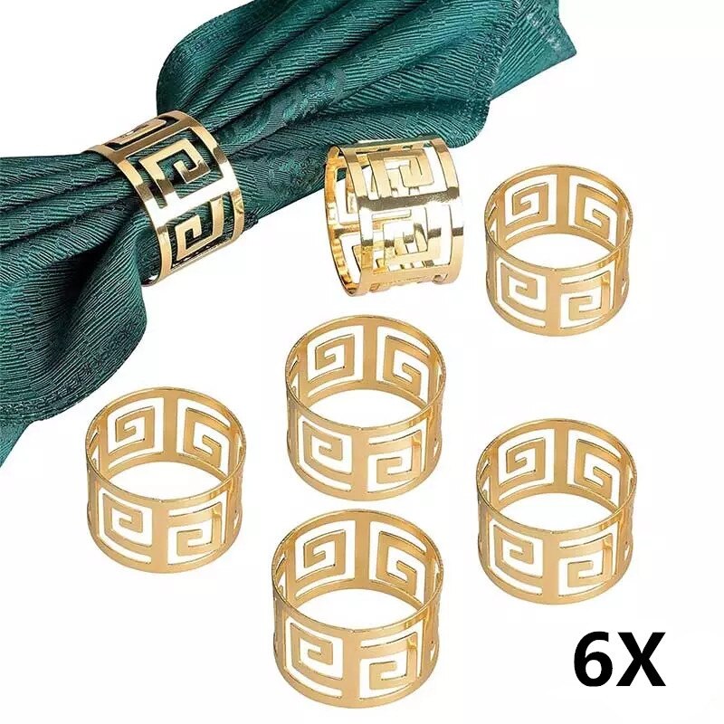 6 stück von hohl Serviette Ring halterung Serviette schnalle Gestell exquisit hause Serviette Halfter dekoration geeignet für hochzeit, Christma: Gold
